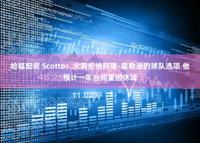 哈福配资 Scotto：火箭拒绝阿隆-霍勒迪的球队选项 他预计一年合同重回休城